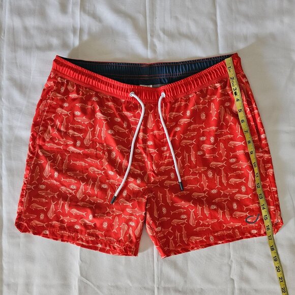 Reel Life Men's Orange Drawstring Waist Swim Trunks 6" Volley Short Size XL - Picture 14 of 14